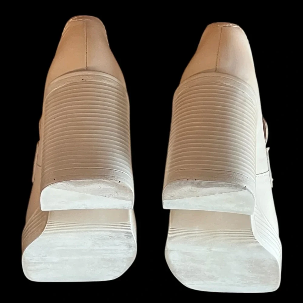 Steve Madden Fulfill Y2K Chunky Platform Penny Loafers Block Heel‎ Cream 8